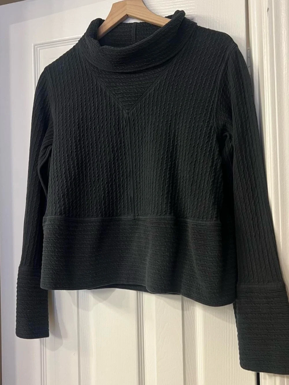 lululemon athletica Black Textured Cowl Neck Sweater